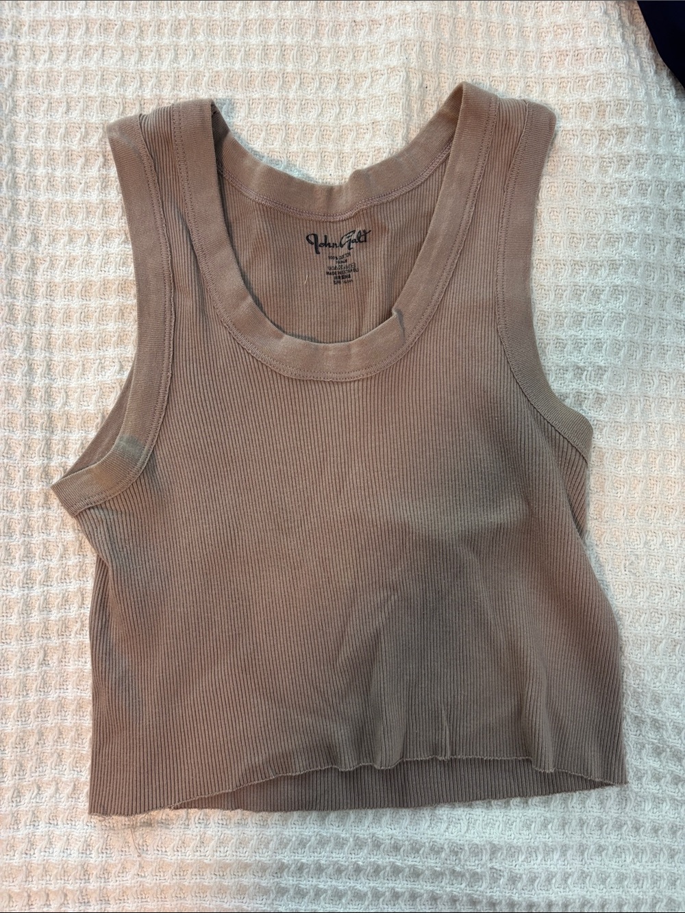 Brandy Melville Taupe Ribbed Cropped Tank